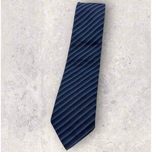 BURBERRY Silk Tie ITALY Navy Blue Striped W:3.4" EUC